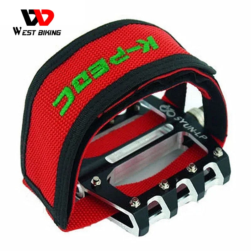 Cycling shin guards-WEST BIKING 2Pcs Practical Bicycle Pedal Strap