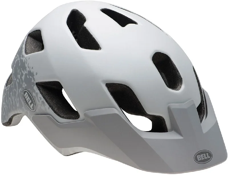 Bicycle chain cutter-Bell Stoker MTB Helmet - Matt White-Silver