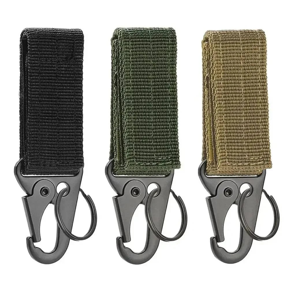 Road bike tubes-2pcs Tactical Hanging Buckle Molle Nylon Webbing Carabiner Belt Triangle Keychain for Outdoor Climbing Camping Tool Accessory