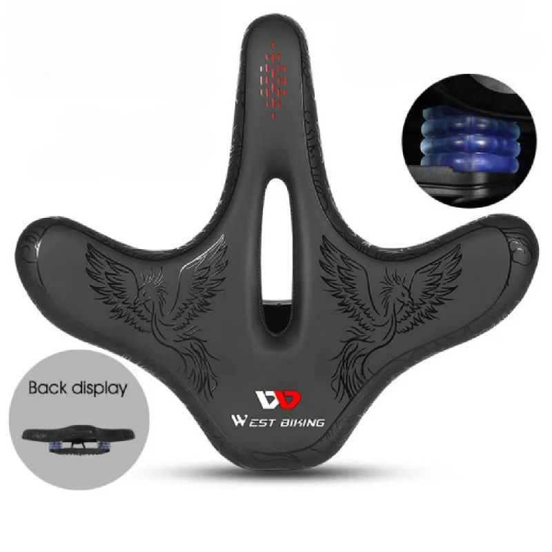 Bicycle mirror adjustable-WEST BIKING Wide Bicycle Saddle Unisex