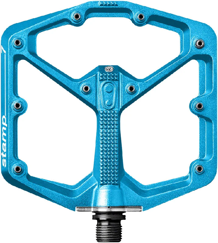 Cycling glow tape-Crankbrothers Stamp 7 Pedals - Platform Aluminum 9/16" Electric Blue Large