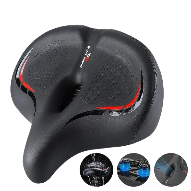 Road bike seatbag-Thickened High Elasticity Bike Saddle Soft Waterproof PU Pad Road Bicycle Seats Comfort Breathable AntiSlip Cycling Cushion