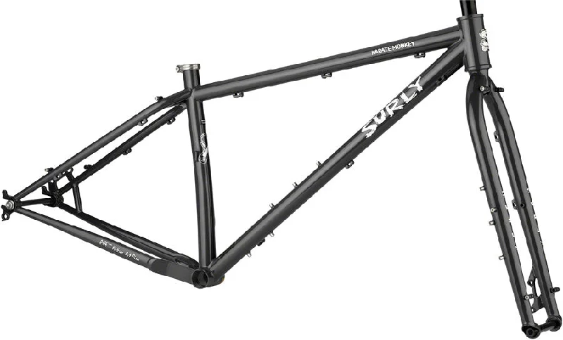 Mountain bike cassette-Surly Karate Monkey Frameset - 27.5" Steel Hi-Viz Black Large