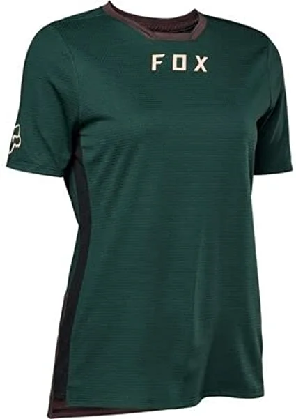 Cycling sun sleeves-Fox Racing Defend Short Sleeve MTB Jersey - Womens - Emerald