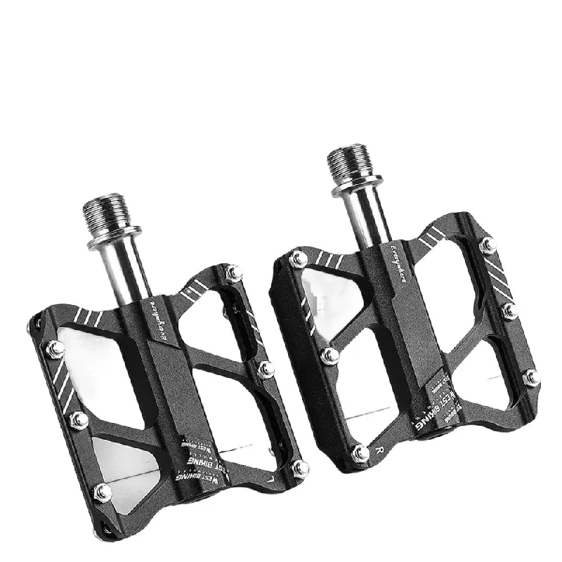 Bicycle spoke tension-Ultralight Aluminum Alloy Bicycle Pedals 3 Bearings Bike Pedals AntiSlip Waterproof Flat Wide Bike Pedals Cycling Accessories