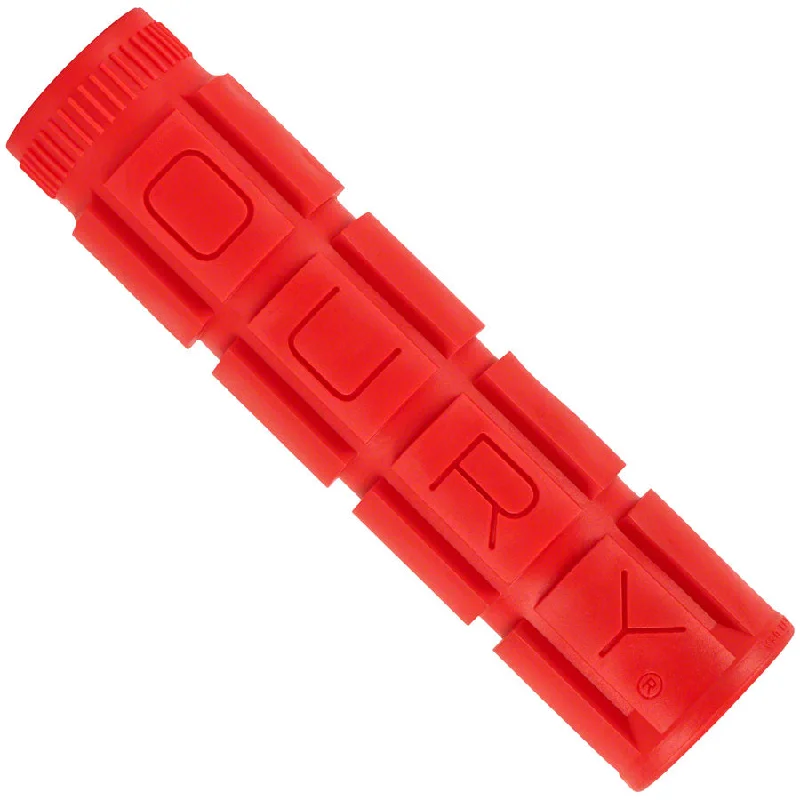 Bike wheel cones-Oury Single Compound V2 Grips - Candy Red