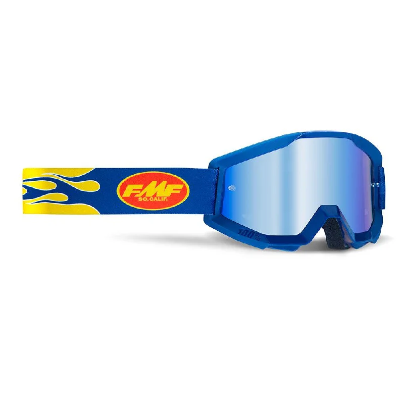 Bike seat sleeve-FMF POWERCORE GOGGLE - FLAME NAVY (MIRROR BLUE)