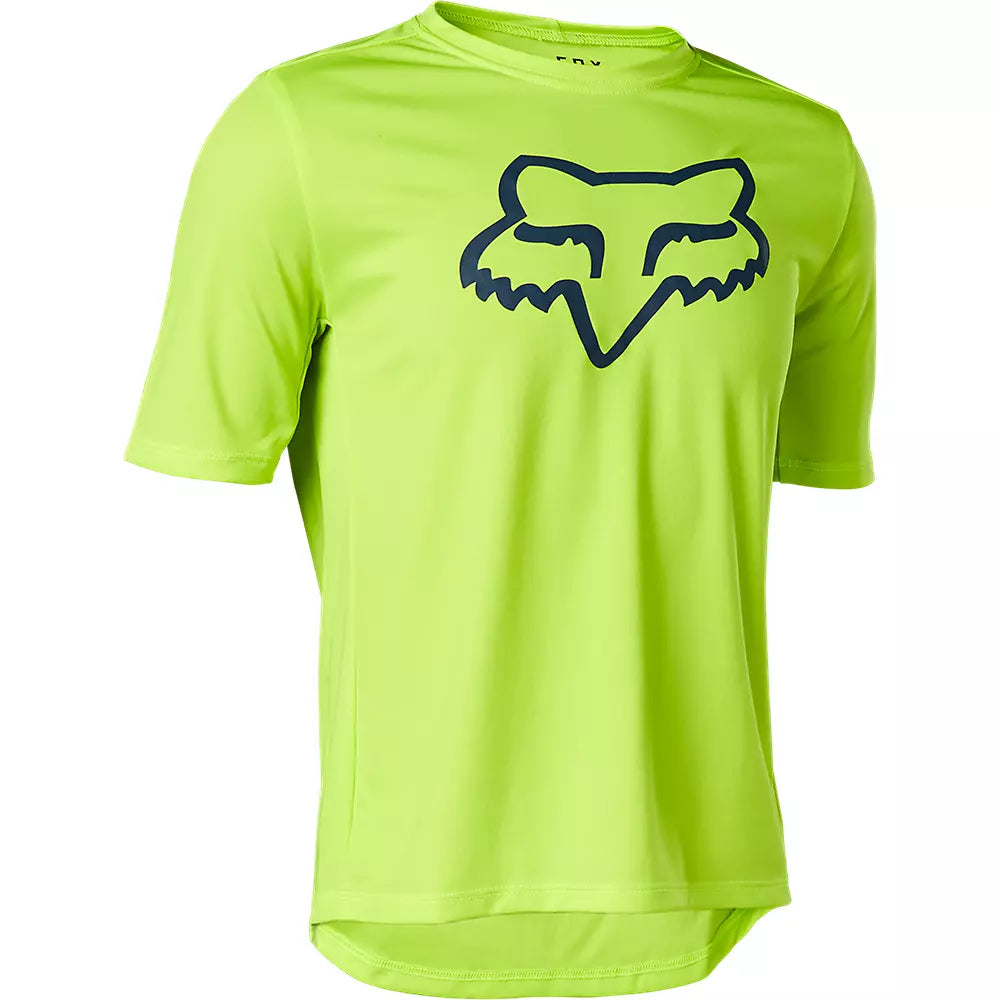 Mountain bike bearings-Fox Racing Ranger Short Sleeve MTB Jersey - Youth - Fluorescent Yellow