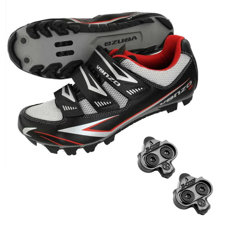 Road bike shifters-Venzo Cycling Bicycle Cycle Mountain Bike Shoes Men - compatible with Shimano SPD Cleats - Good for Indoor Cycle, Off Road and MTB With Multiple Release Cleats