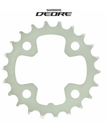 Cycling water flask-Shimano Deore 22T Chainring Silver 64mm