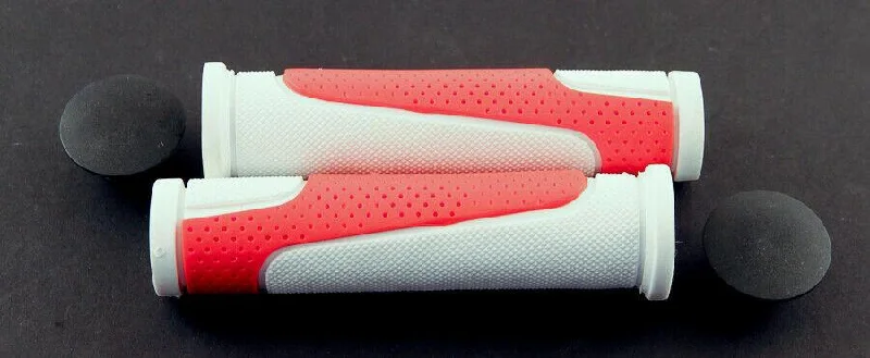 Cycling beam vest-Lot of 5 VELO Red / White Handlebar Kraton Rubber Grips MTB BMX Hybrid Bike NEW