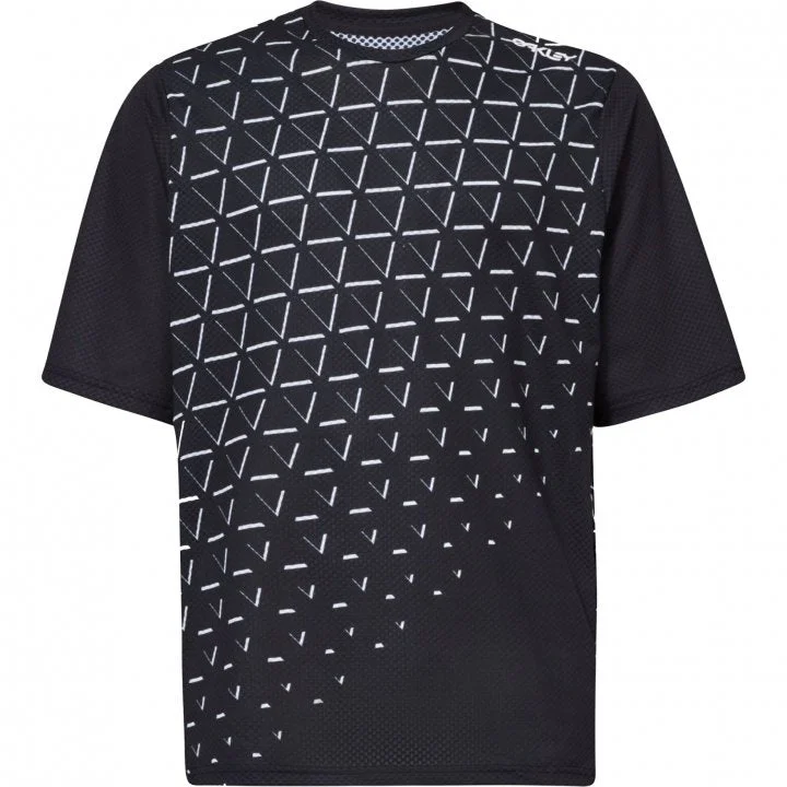 Cycling shin bands-Oakley Flow Short Sleeve Jersey - Blackout - 2022