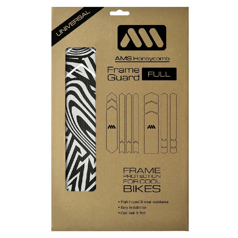 Bicycle chainstay guard-All Mountain Style Full Honeycomb Frame Guard Combat Camo Black