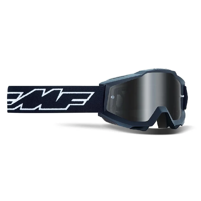 Road bike shifters-FMF POWERBOMB YOUTH GOGGLE - ROCKET BLACK (MIRROR SILVER)