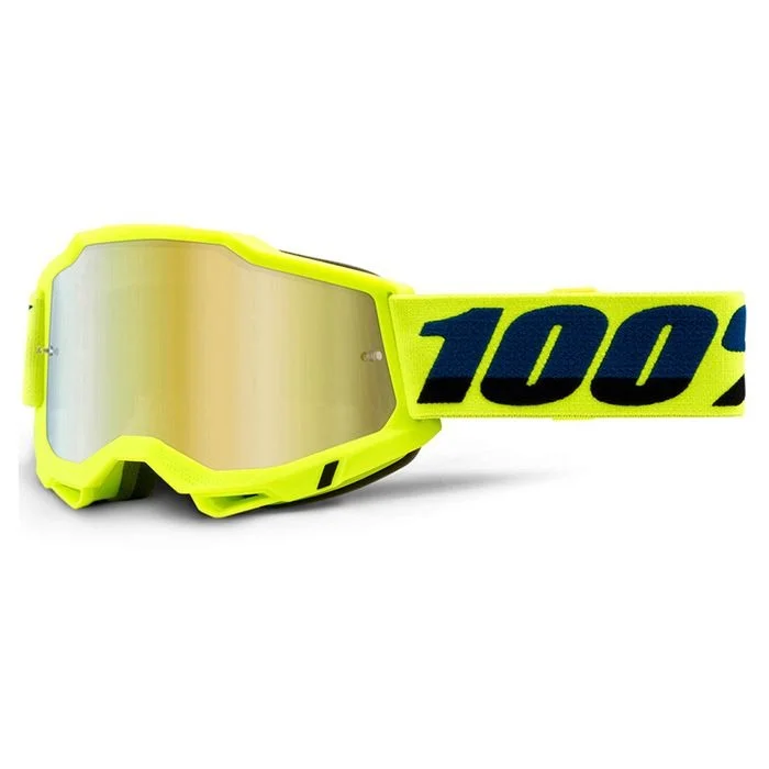 Cycling shoes SPD-100% ACCURI 2 FLUO YELLOW GOGGLE - MIRROR GOLD LENS