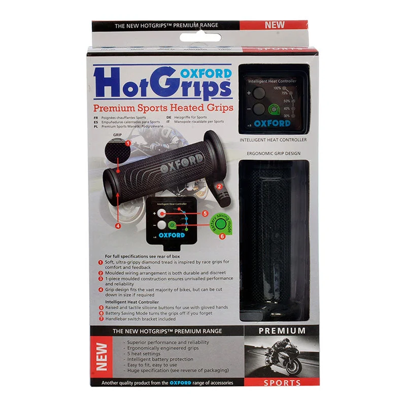 Bike tire stem-Oxford Hot Grips Premium Sports with V8 Switch